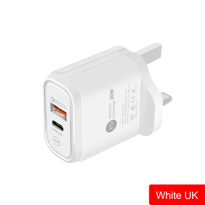 20 W-os USB töltő Mobiltelefon töltő Quick Charge 3.0 iphone Xiaomi Samsung Oneplus univerzális adapter 2 portos C típusú töltő