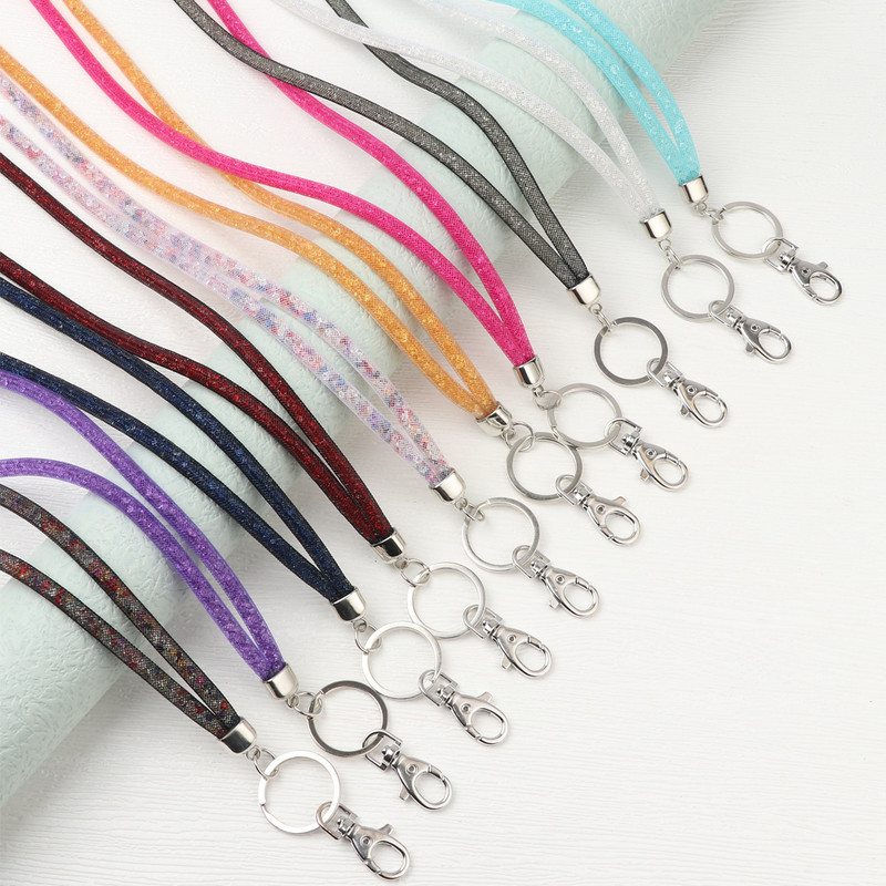 1PC uklonjiva mrežica sa vještim dijamantom Bling Crystal ID Card Držač za remen za oko oko vrata, stezaljka za značku, mobilni telefon, uže za vješanje, držač ključeva