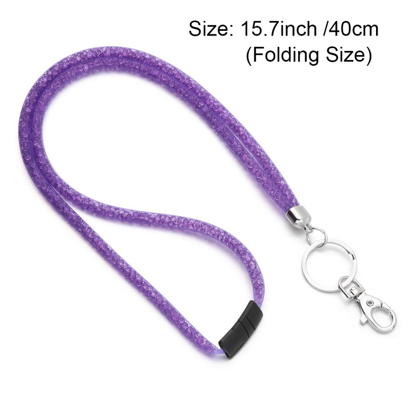 1PC uklonjiva mrežica sa vještim dijamantom Bling Crystal ID Card Držač za remen za oko oko vrata, stezaljka za značku, mobilni telefon, uže za vješanje, držač ključeva