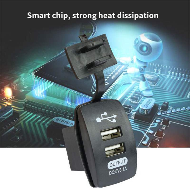 Automatski auto punjač za telefon 3.1A otporan na prašinu Dual USB utičnica Utičnica DC 12V-24V adapter za upaljač za iPhone Samsung Redmi