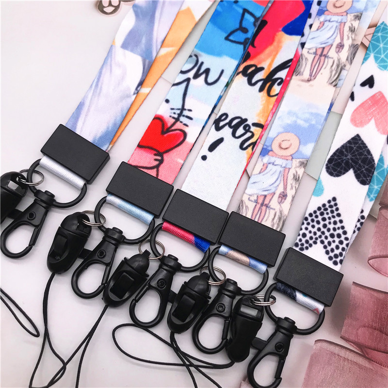 Remeni za mobilni telefon slatka djevojka šareni grafiti DIY metalna kopča za vješanje užeta oko vrata Traka za oko vrata Traka za ključeve ID iskaznica