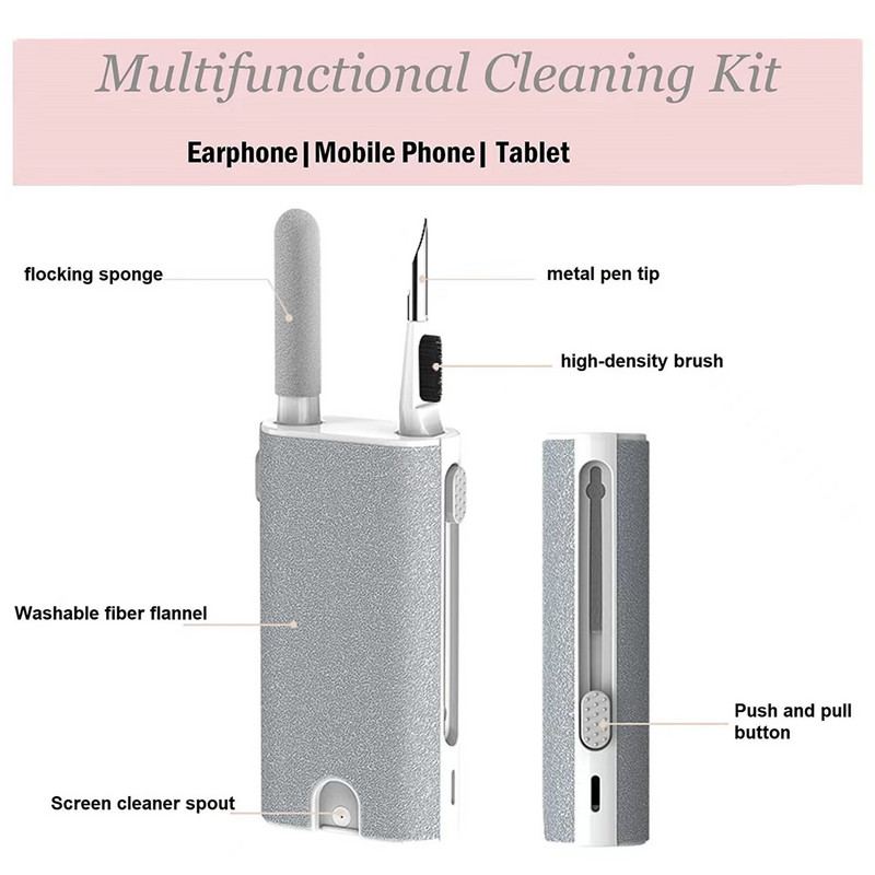 5 viename telefono ekrano valymo šepetėlių rinkinys Ausinių valymo rašiklis Fotoaparatas Telefonas Planšetinis kompiuteris Nešiojamasis kompiuteris TV Ekranas Valymo Įrankiai Mobiliojo telefono valymo rinkinys