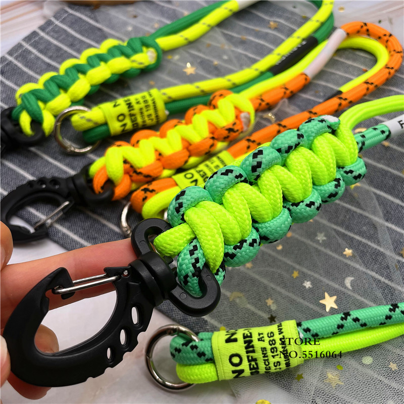 Fluorescentna boja Ručno izrađena pletena torbica za telefon Uže Privjesak za ključeve Pletena užad za ključ Ukrasite torbu Dodaci Kreativno uže za ruke