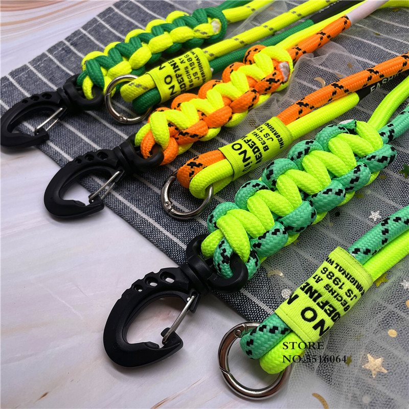 Fluorescentna boja Ručno izrađena pletena torbica za telefon Uže Privjesak za ključeve Pletena užad za ključ Ukrasite torbu Dodaci Kreativno uže za ruke