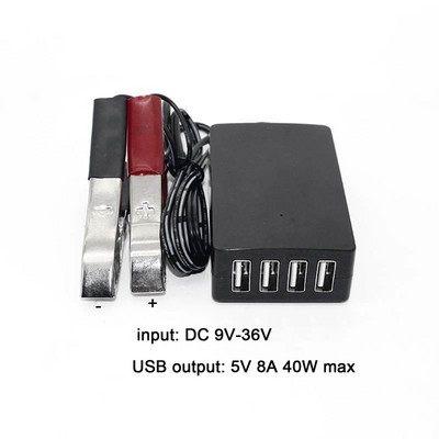 pentru convertizor DC cu clemă pentru baterie 12V 24V la 5V 8A Adaptor de alimentare USB Buck- Încărcător regulator pentru telefoane Apple- Android