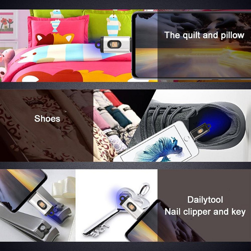 Kodus kaasaskantav UV-LED-desinfitseerimislamp UVC-steriliseerimisvalgusti mitmeotstarbeline mini-kaasaskantav reisimobiiltelefon USB-sterilisaator