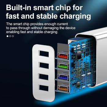 USB зарядно Quick Charge 3.0 за телефонен адаптер за iPhone 14 Pro Max Tablet Преносимо стенно мобилно зарядно устройство Fast Charger EU/US Plug