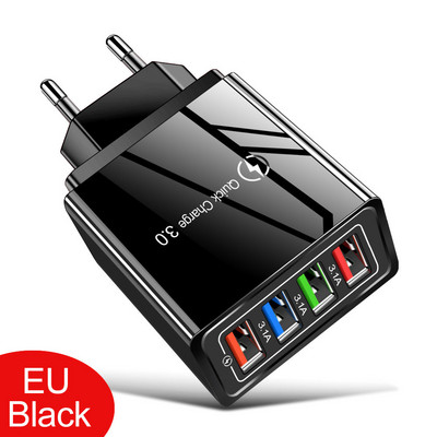 Încărcător USB Încărcare rapidă 3.0 Adaptor pentru telefon pentru iPhone 14 Pro Max Tabletă Încărcător portabil de perete mobil Încărcător rapid Conexiune UE/SUA