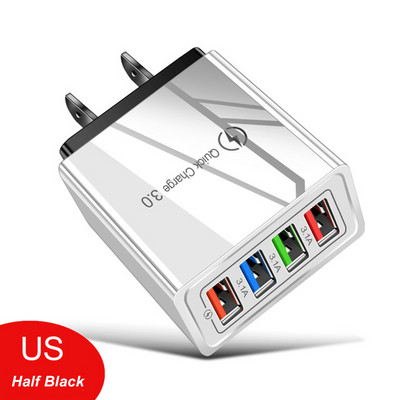 Încărcător USB Încărcare rapidă 3.0 Adaptor pentru telefon pentru iPhone 14 Pro Max Tabletă Încărcător portabil de perete mobil Încărcător rapid Conexiune UE/SUA