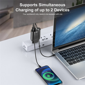 USLION GaN USB Charger Type C Бързо зарядно устройство за iphone 13 Pro Quick Charge QC3.0 PD USB C адаптер за зареждане за Xiaomi Redmi Note 11