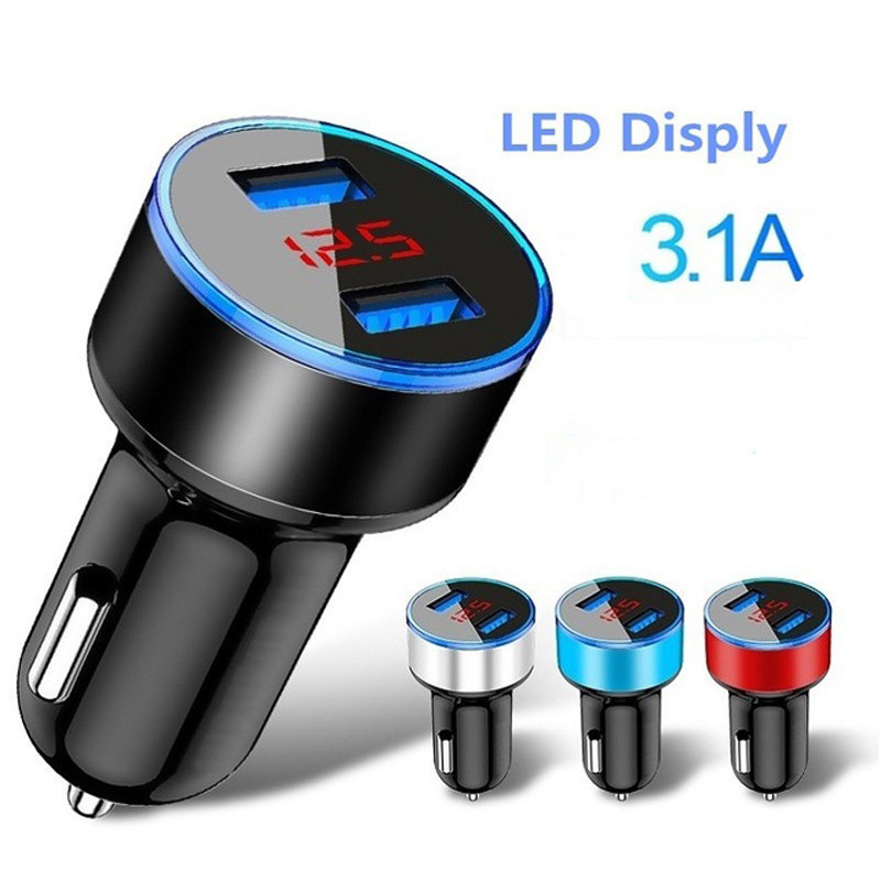 3.1A Dual Port USB Display LCD Car Auto Telefon mobil încărcător Adaptor pentru Samsung S30 S20 + A51 A71 A70 A50 A30 Încărcător în mașină