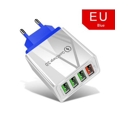60W Încărcare rapidă 3.0 USB Încărcător telefon Perete 4 porturi QC3.0 Adaptor de încărcare rapidă pentru iPhone X Samsung s9 A50 încărcător Xiaomi UE SUA