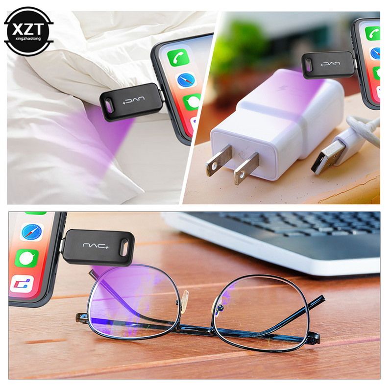 Buitinė dezinfekcinė lempa Ultravioletinė baktericidinė lempa, patogi nešiotis UVC mini dezinfekcinė lempa TYPE-C bevel Black