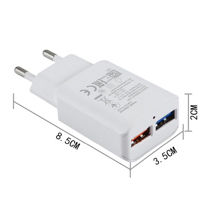 Dvostruki USB brzi punjač Mobilni telefon EU/US utikač Zidni adapter Punjenje Putni punjači mikro usb kablovi Za Samsung Huawei Xiaomi