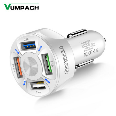 Vumpach 48W Quick 7A 4 θυρών USB Car Charge Mini γρήγορη φόρτιση για iPhone 11 Προσαρμογέας φορτιστή κινητού τηλεφώνου Samsung Xiaomi στο αυτοκίνητο