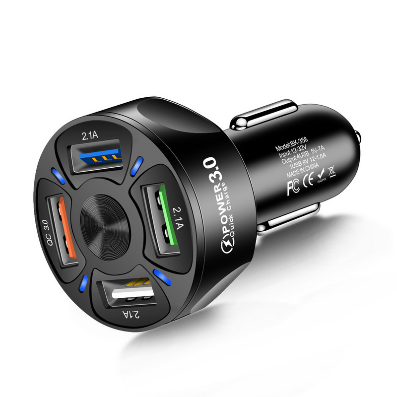 Vumpach 48W Quick 7A 4 porta USB auto punjenje Mini brzo punjenje za iPhone 11 Xiaomi Samsung adapter za punjač za mobitel u automobilu