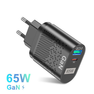 Tkey 65W nitrură de galiu GAN Adaptor pentru încărcător rapid pentru telefon pentru iPhone Xiaomi Samsung USB PD Încărcare rapidă KC/EU/US Încărcător