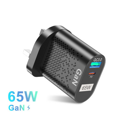 Tkey 65W nitrură de galiu GAN Adaptor pentru încărcător rapid pentru telefon pentru iPhone Xiaomi Samsung USB PD Încărcare rapidă KC/EU/US Încărcător