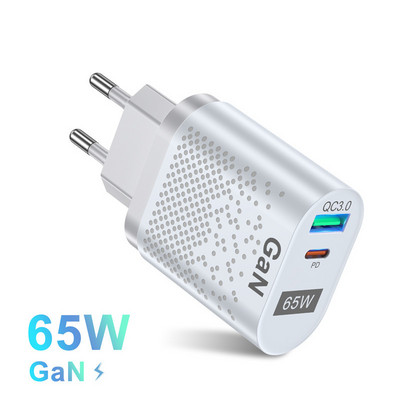 Tkey 65W nitrură de galiu GAN Adaptor pentru încărcător rapid pentru telefon pentru iPhone Xiaomi Samsung USB PD Încărcare rapidă KC/EU/US Încărcător