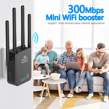 Ασύρματο WiFi Repeater 1200Mbps Ενισχυτής σήματος Δρομολογητής επέκτασης δικτύου 2,4 GHz Wifi Long Range Extender Wi-Fi Booster