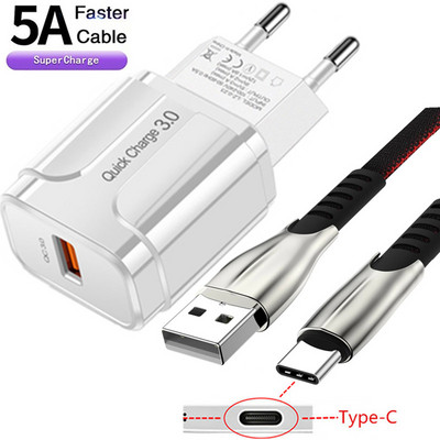 Încărcare rapidă 3.0, încărcător de perete, cablu tip C, pentru Xiaomi 11 9T 10 Redmi 8 9 Note 7 8 9 10S 10 Pro Adaptor de încărcare pentru telefon