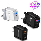 Încărcător PD 20W USB tip C Adaptor LED Încărcare rapidă a telefonului pentru iPhone 12 11 Pro Max X Xs Xr 7 AirPods iPad Huawei Xiaomi LG Samsung