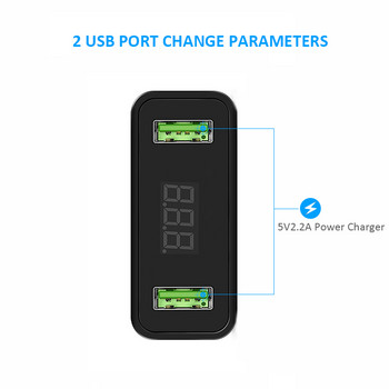 Двойно портово USB зарядно за стена LED дисплей Откриване на бързо зареждане за Blackview Realme POCO Redmi Infinix Cubot Doogee Phone Adapter