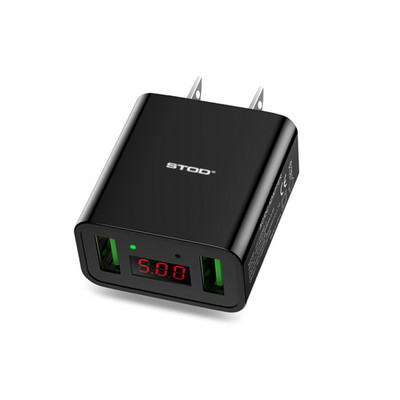 Încărcător de perete USB cu dublu port, afișaj LED detectează încărcare rapidă pentru Blackview Realme POCO Redmi Infinix Cubot Doogee Adaptor pentru telefon