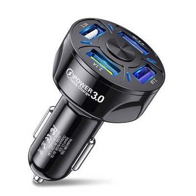Încărcător auto USLION 7A 4 porturi USB Încărcare rapidă universală QC3.0 QC4.0 pentru iPhone 11 Adaptor încărcător telefon Xiaomi Samsung în mașină