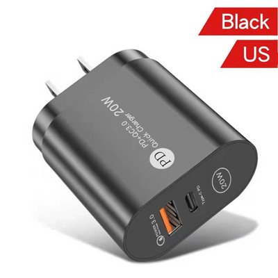 Adaptor pentru încărcător Acgicea Super Si 20W USB C pentru iPhone 13 12 Pro Max Tip C QC 3.0 PD Încărcare rapidă pentru încărcător rapid pentru telefon Xiaomi