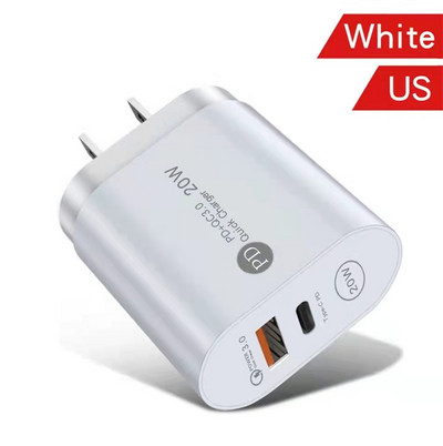 Adaptor pentru încărcător Acgicea Super Si 20W USB C pentru iPhone 13 12 Pro Max Tip C QC 3.0 PD Încărcare rapidă pentru încărcător rapid pentru telefon Xiaomi