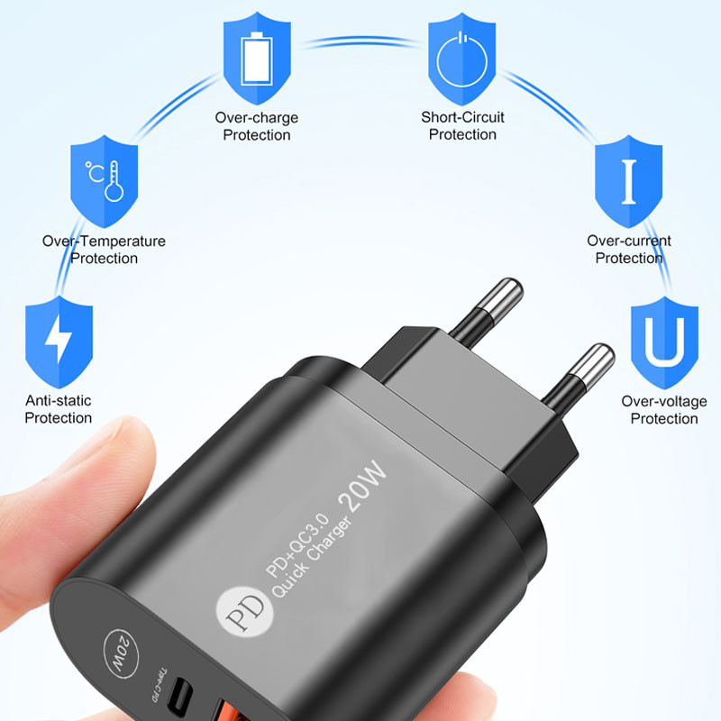 Acgicea Super Si 20W USB C adapter za punjenje za iPhone 13 12 Pro Max Tip C QC 3.0 PD brzo punjenje za Xiaomi telefon Quick Charger