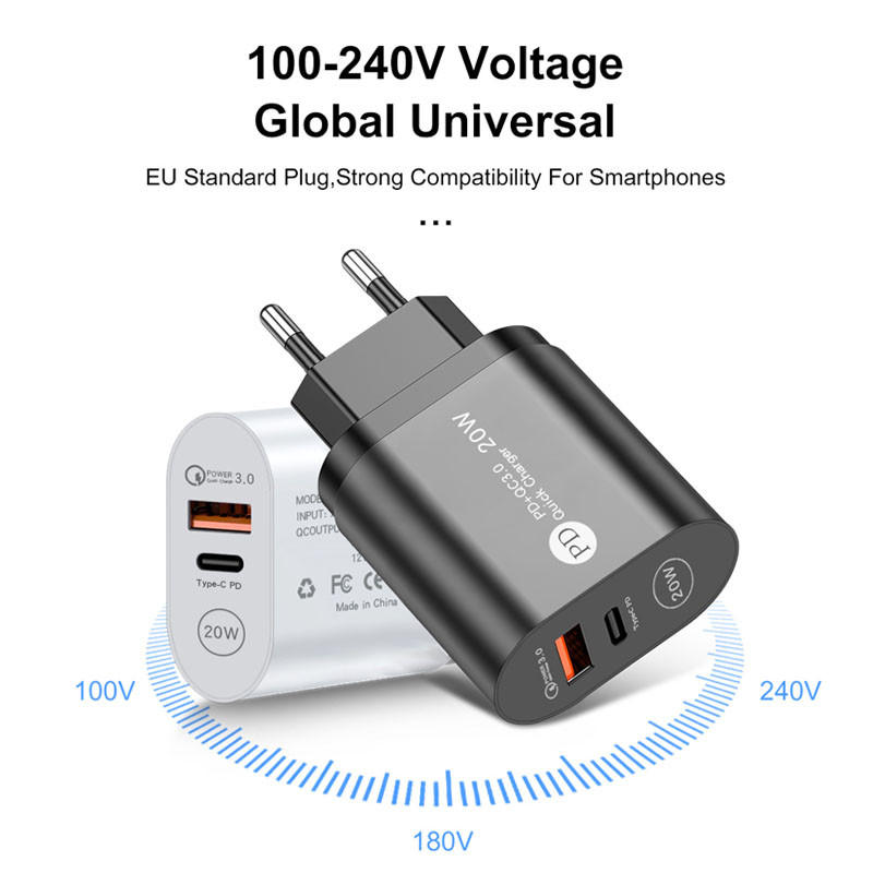 Acgicea Super Si 20W USB C adapter za punjenje za iPhone 13 12 Pro Max Tip C QC 3.0 PD brzo punjenje za Xiaomi telefon Quick Charger