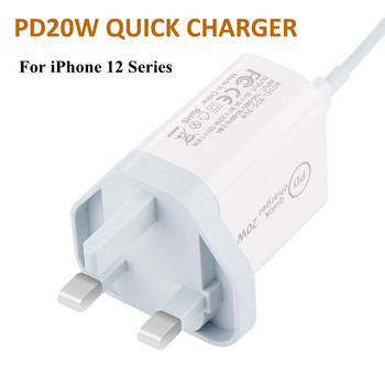 20W PD QC4.0 QC3.0 Бързо зарядно устройство за Apple iPhone 13 12 Pro Max Type C Адаптер за бързо зареждане UK US EU Plug зарядно за мобилен телефон