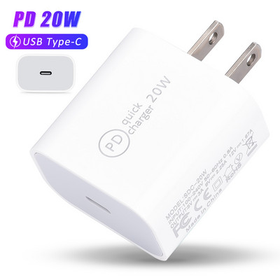 Încărcător rapid PD QC4.0 QC3.0 de 20W pentru Apple iPhone 13 12 Pro Max Tip C Adaptor de încărcare rapidă Marea Britanie SUA mufa UE Încărcător pentru telefon mobil