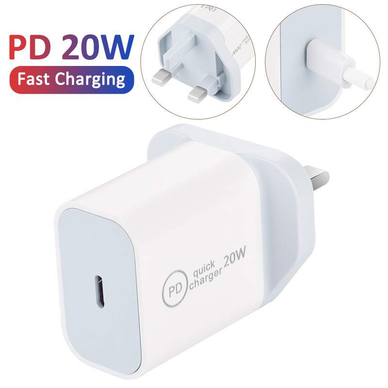 20W PD QC4.0 QC3.0 brzi punjač za Apple iPhone 13 12 Pro Max Tip C Quick Charge Adapter UK US EU Plug Punjač za mobilni telefon