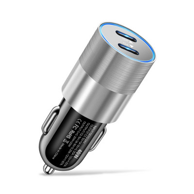 40W Încărcare rapidă dual PD încărcător auto tip USB C încărcător rapid auto în mașină telefon mobil pentru iPhone Xiaomi Huawei PD Port Adaptor