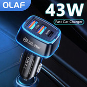 Lumină LED 25W PD Încărcător de mașină Încărcare rapidă USB Încărcare rapidă 3.0 pentru Adaptor pentru telefon auto pentru iPhone 13 14 Xiaomi Huawei Sansung