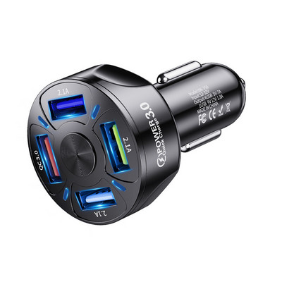 Încărcător auto GTWIN 4 porturi 7A 48W USB Încărcare rapidă 3.0 Telefon mobil universal Încărcare rapidă pentru iphone 12 Pro Adaptor auto Xiaomi