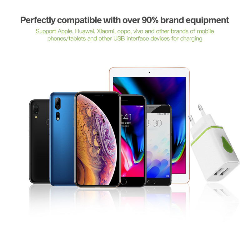 FONKEN 2 USB adapter za punjač Zidni punjač EU Punjač za punjenje mobilnog telefona Vodeni LED punjač za Samsung Tablet Notebook