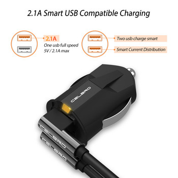 Ultra Mini Car Charger Dual 2 Usb Port Car-charger Мобилен телефон Автомобилен USB адаптер за зарядно устройство за Samsung Note 8 9 Vehicle Auto Charge