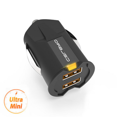 Ultra Mini Car Charger Dual 2 Usb Port Car-charger Мобилен телефон Автомобилен USB адаптер за зарядно устройство за Samsung Note 8 9 Vehicle Auto Charge