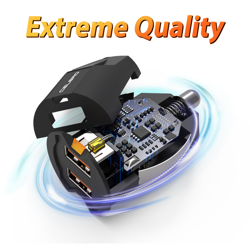 Ultra mini auto punjač Dual 2 USB priključka auto punjač mobilni telefon auto usb punjač adapter za Samsung Note 8 9 vozilo automatsko punjenje