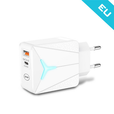 Încărcător USB de 30W tip C PD Adaptor de încărcare rapidă de 20W QC3.0 pentru iPhone 13 12 Samsung Huawei Xiaomi mufa UE/SUA Încărcător pentru telefon mobil