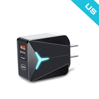Încărcător USB de 30W tip C PD Adaptor de încărcare rapidă de 20W QC3.0 pentru iPhone 13 12 Samsung Huawei Xiaomi mufa UE/SUA Încărcător pentru telefon mobil