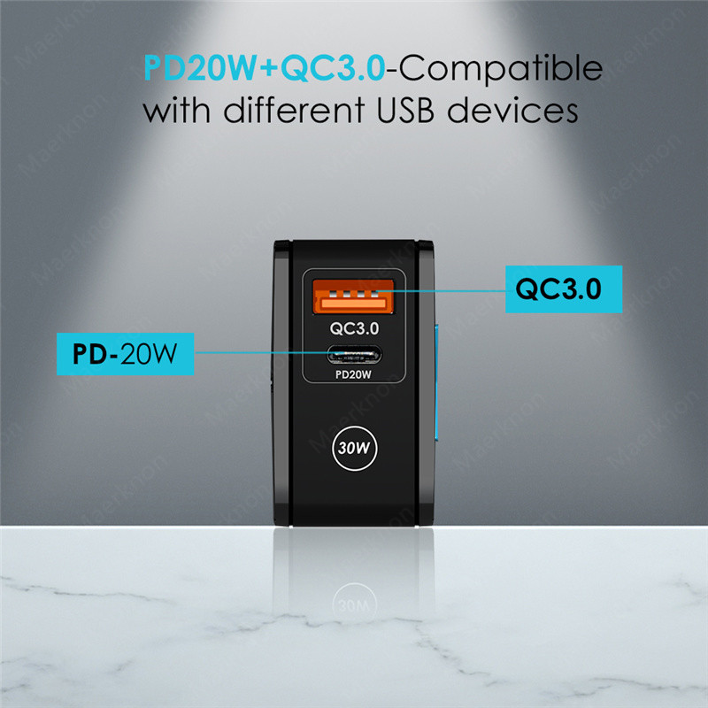 30W USB punjač Tip C PD 20W QC3.0 Adapter za brzo punjenje za iPhone 13 12 Samsung Huawei Xiaomi EU/US Plug punjač za mobilni telefon