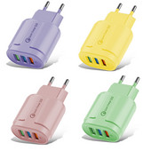 Încărcător USB cu 3 porturi Încărcare rapidă3.0 4.0 Pentru iPhone Samsung Xiaomi Huawei Încărcătoare pentru telefoane mobile Încărcare rapidă Adaptor de perete pentru tabletă
