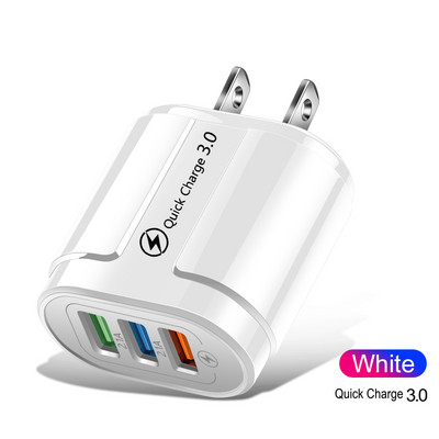 Încărcător USB cu 3 porturi Încărcare rapidă3.0 4.0 Pentru iPhone Samsung Xiaomi Huawei Încărcătoare pentru telefoane mobile Încărcare rapidă Adaptor de perete pentru tabletă