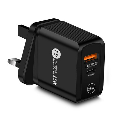 Karšti 25 W PD greitieji įkrovikliai USB telefono įkroviklis Keitiklis Type C QC 3.0 greito įkrovimo adapteris Mobiliojo telefono priedai ES/US/JK kištukas