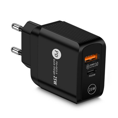Încărcătoare rapide PD de 25W, încărcător de telefon USB Convertor tip C QC 3.0 Adaptor de încărcare rapidă Accesorii pentru telefon mobil Conector UE/SUA/UK